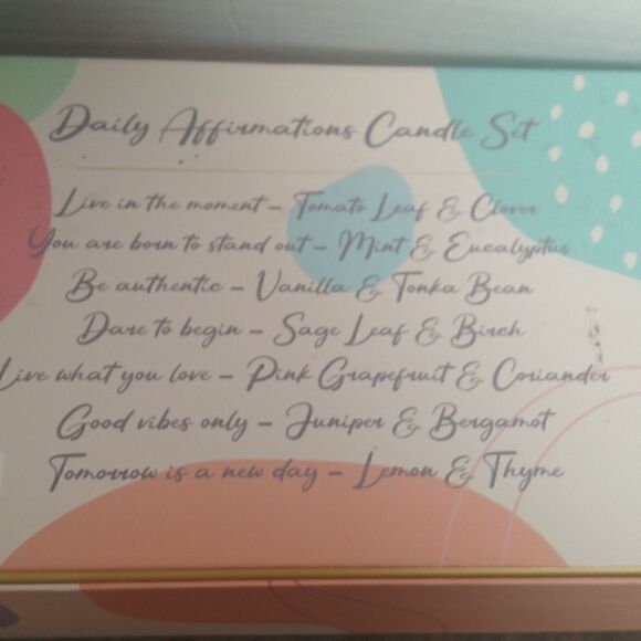 Daily Affirmations 7 Travel  Candle Set...NIB...Perfect Gift - Picture 5 of 7